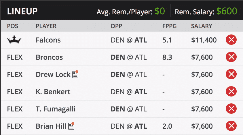 kramer dfs lineup hall of fame game