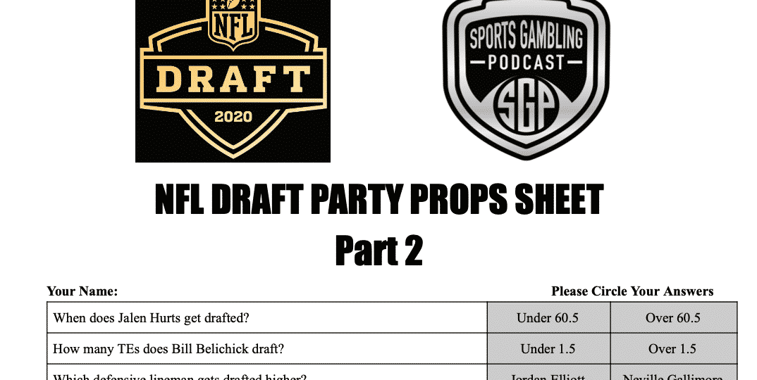 Printable NFL Draft 2020 Party Props Sheet Part 2 for Friday and Saturday