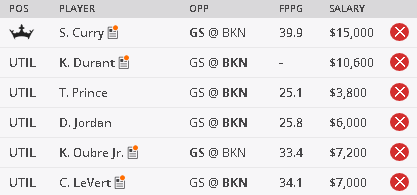 NBA DFS Opening Night Showdown Picks