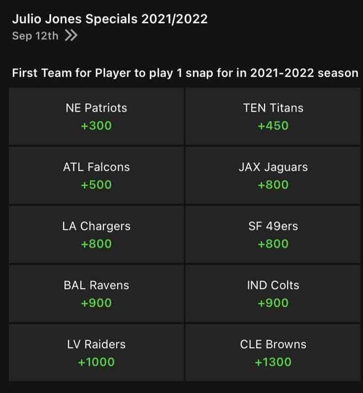 Julio Jones Trade Odds