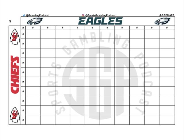 Super Bowl 57 Squares Printable Sheet