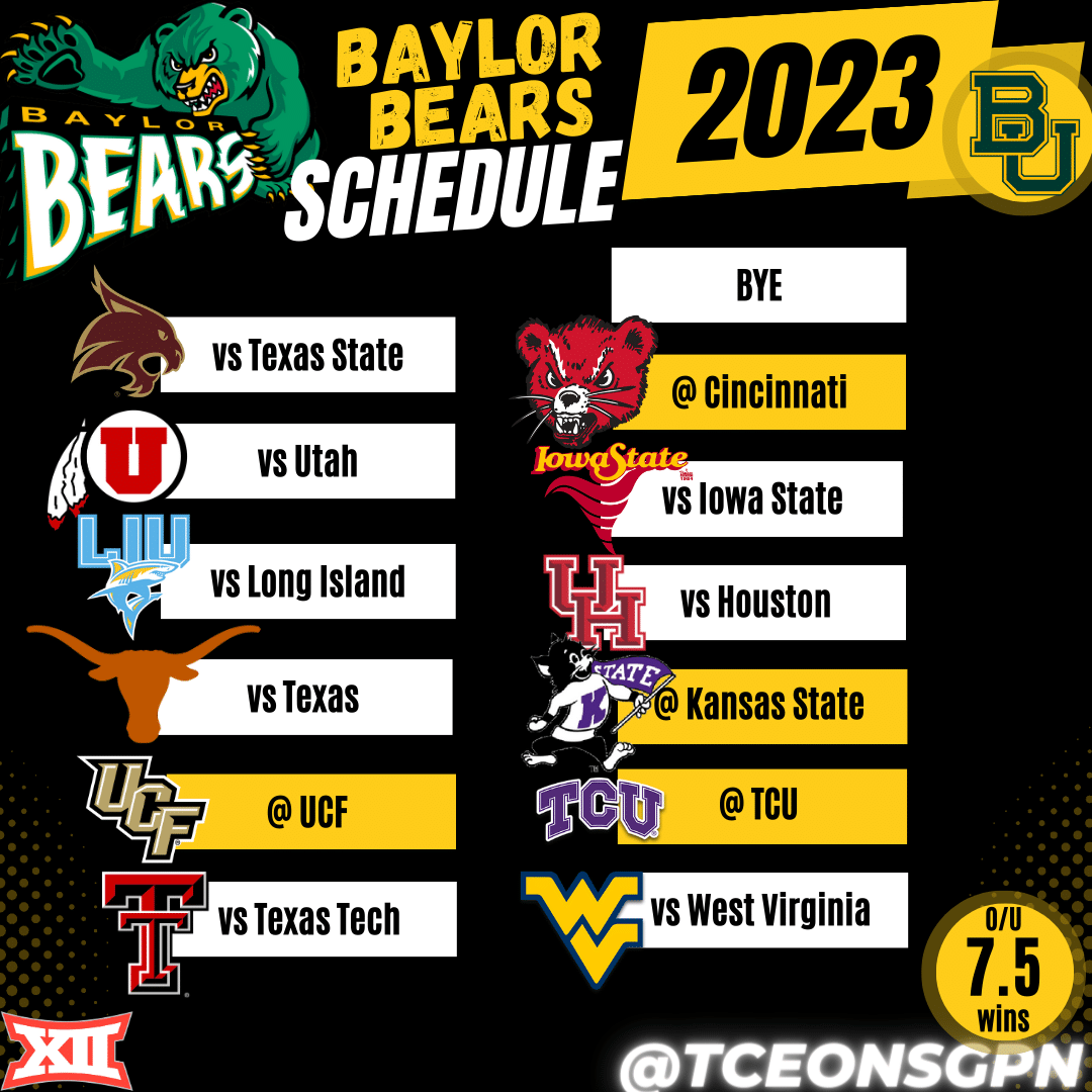 baylor college football schedule