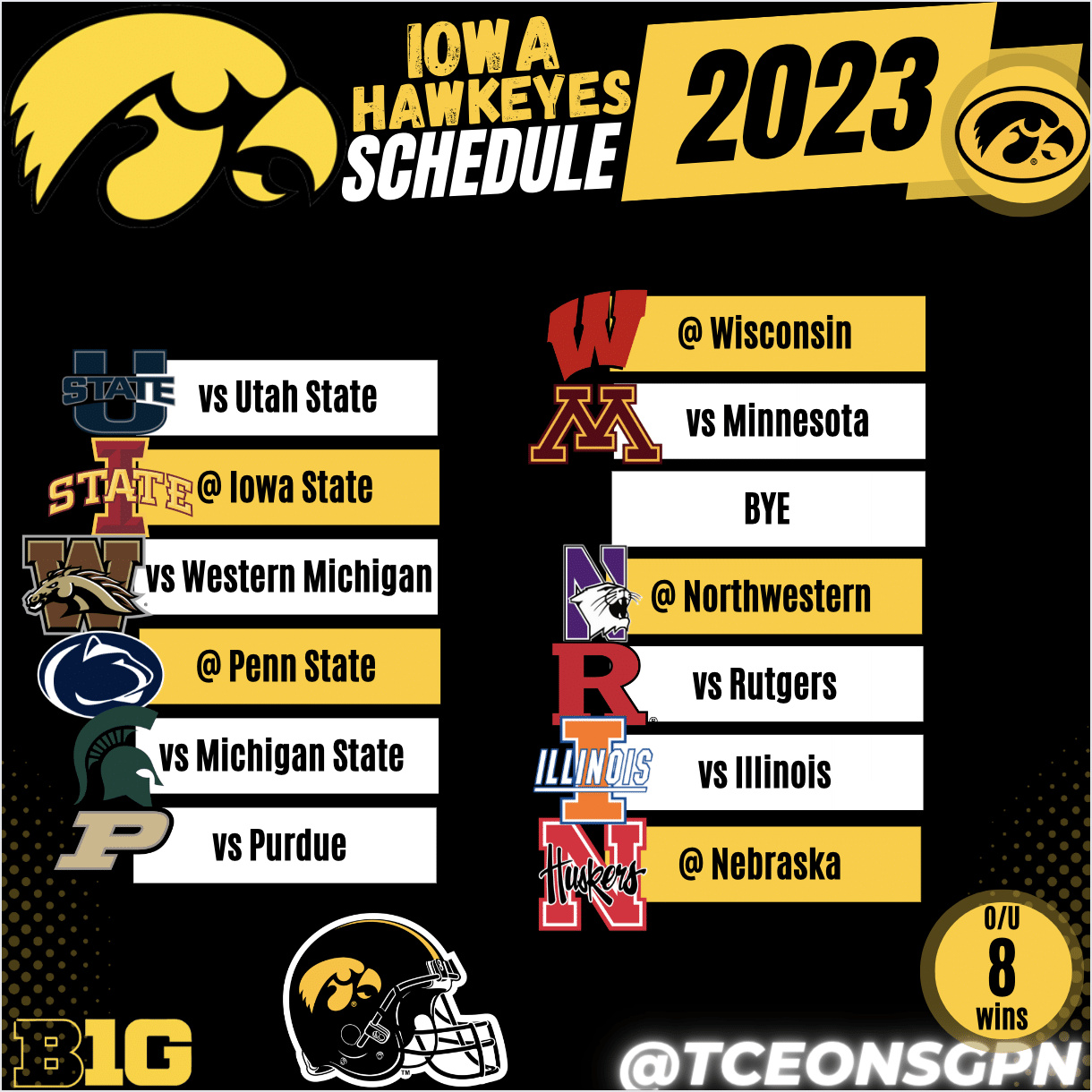 Iowa Hawkeyes 2023 Football Schedule