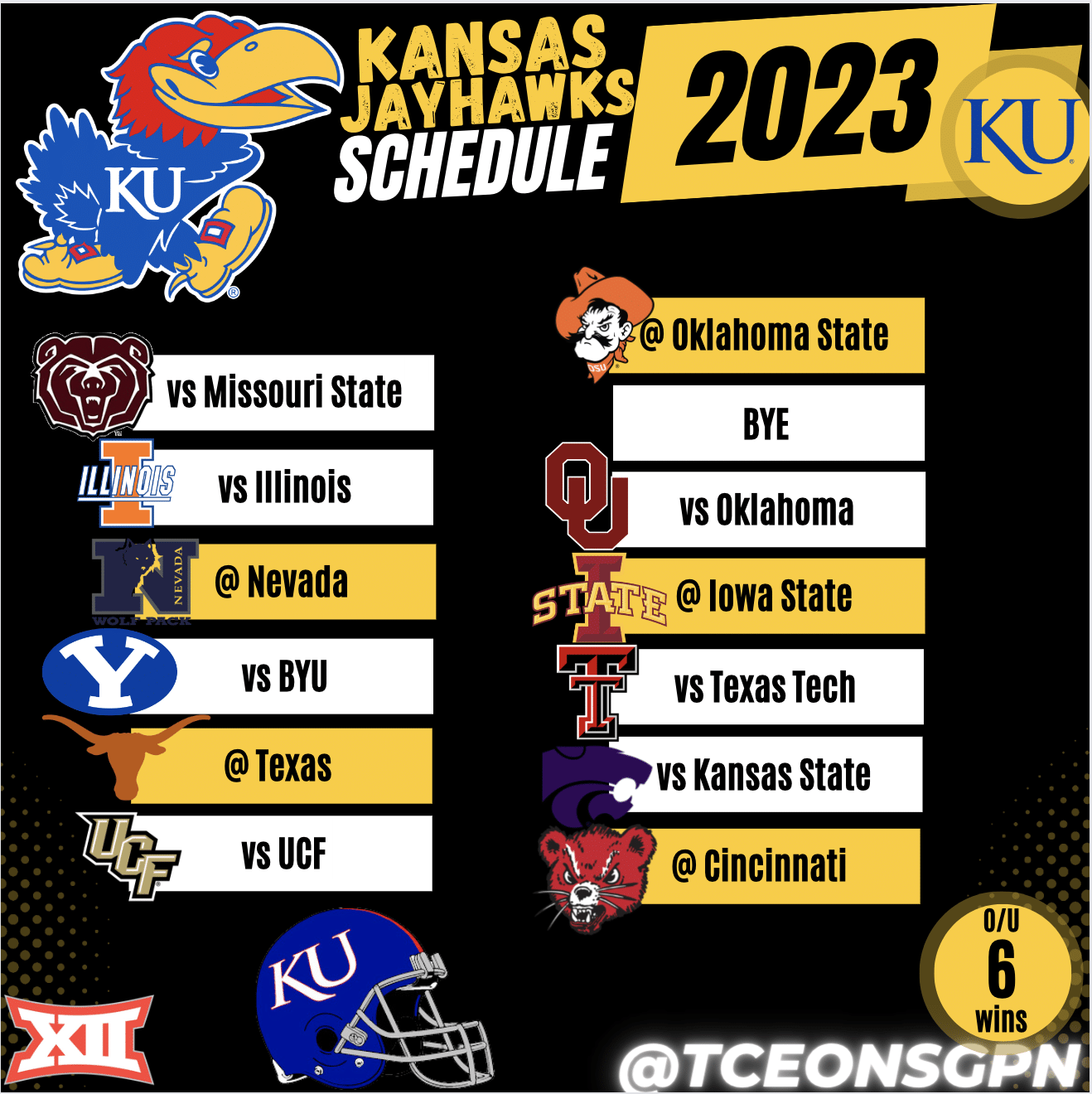 Kansas Jayhawks 2023 Football Schedule