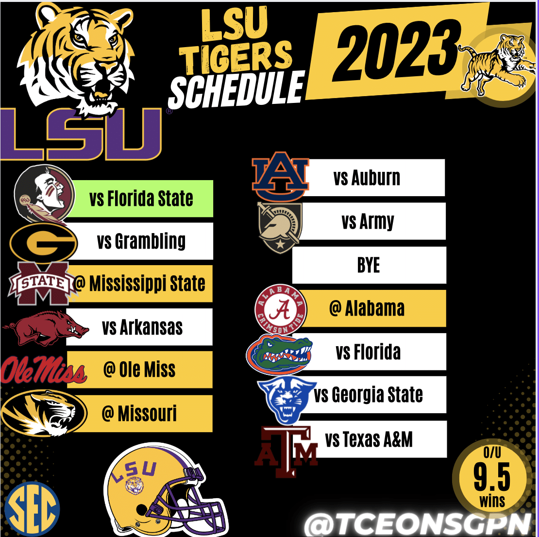 LSU Tigers 2023 College Football Schedule