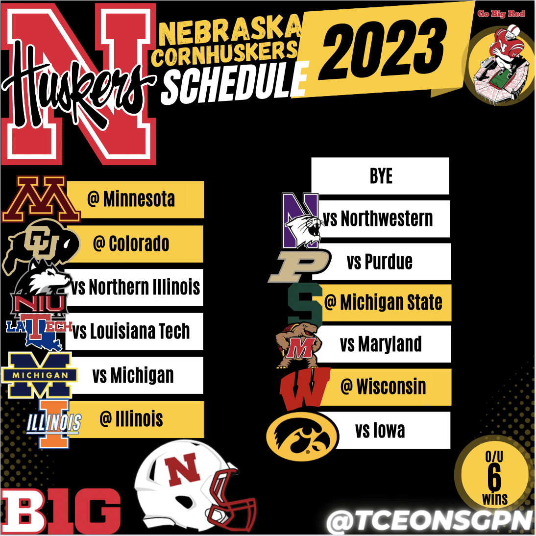 Nebraska Cornhuskers 2023 Football Schedule