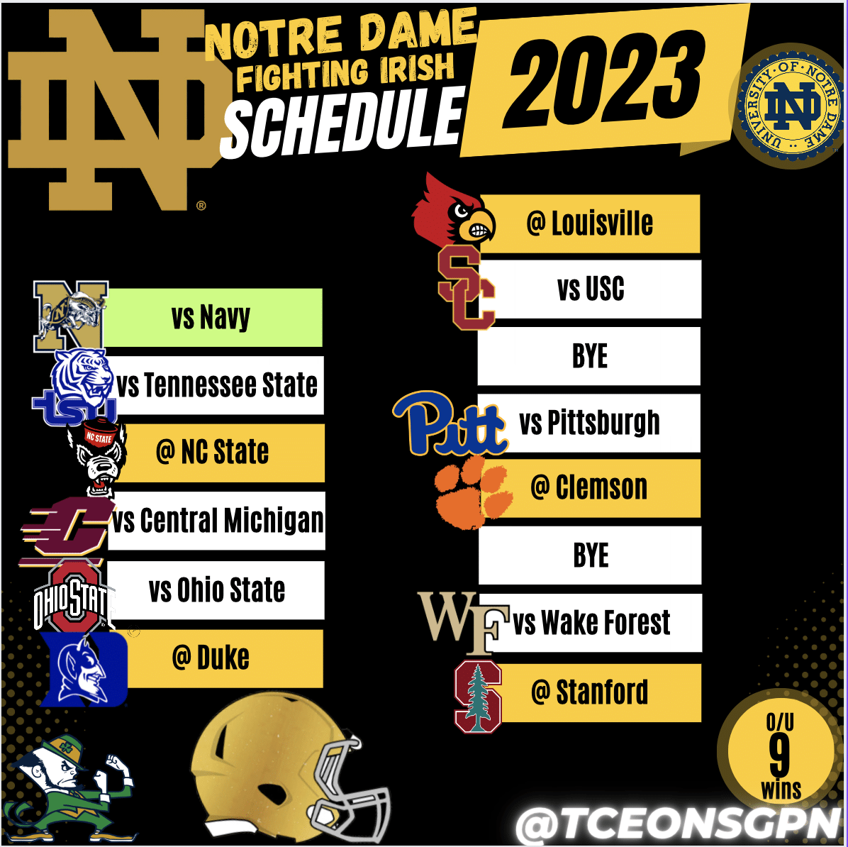 Notre Dame Fighting Irish 2023 Football Schedule