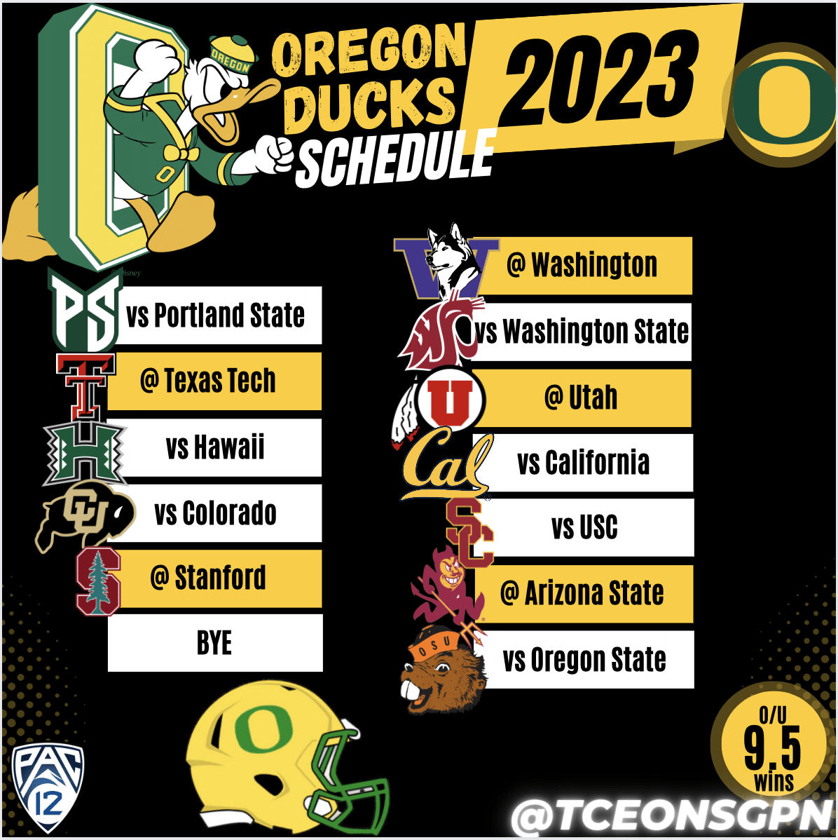 Oregon Ducks 2023 Football Schedule