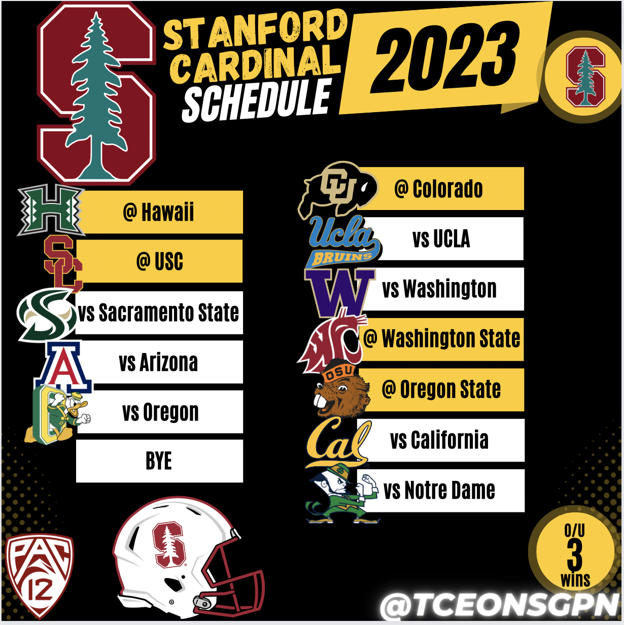 Stanford Cardinal 2023 Football Schedule