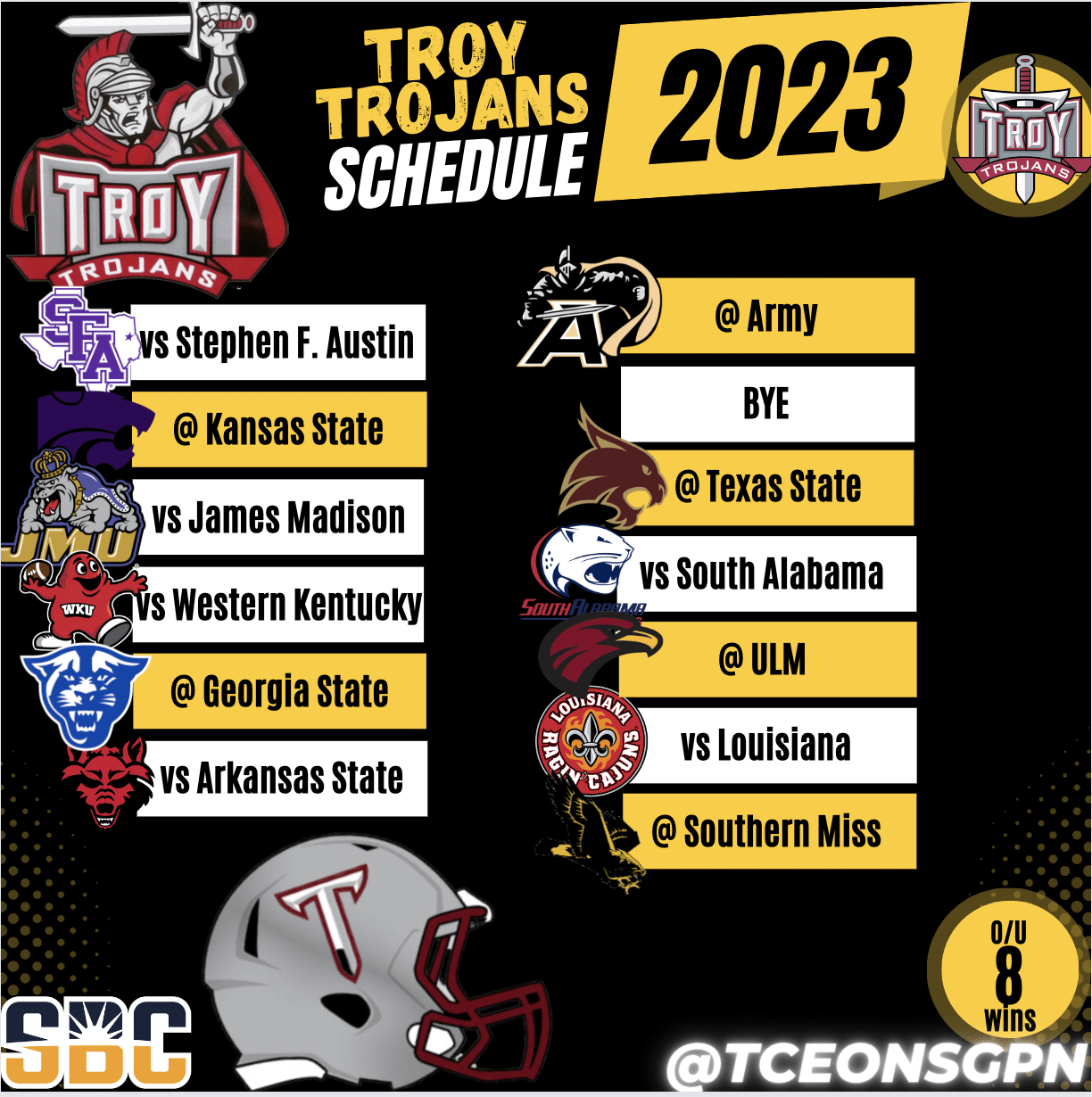 Troy Trojans 2023 Football Schedule