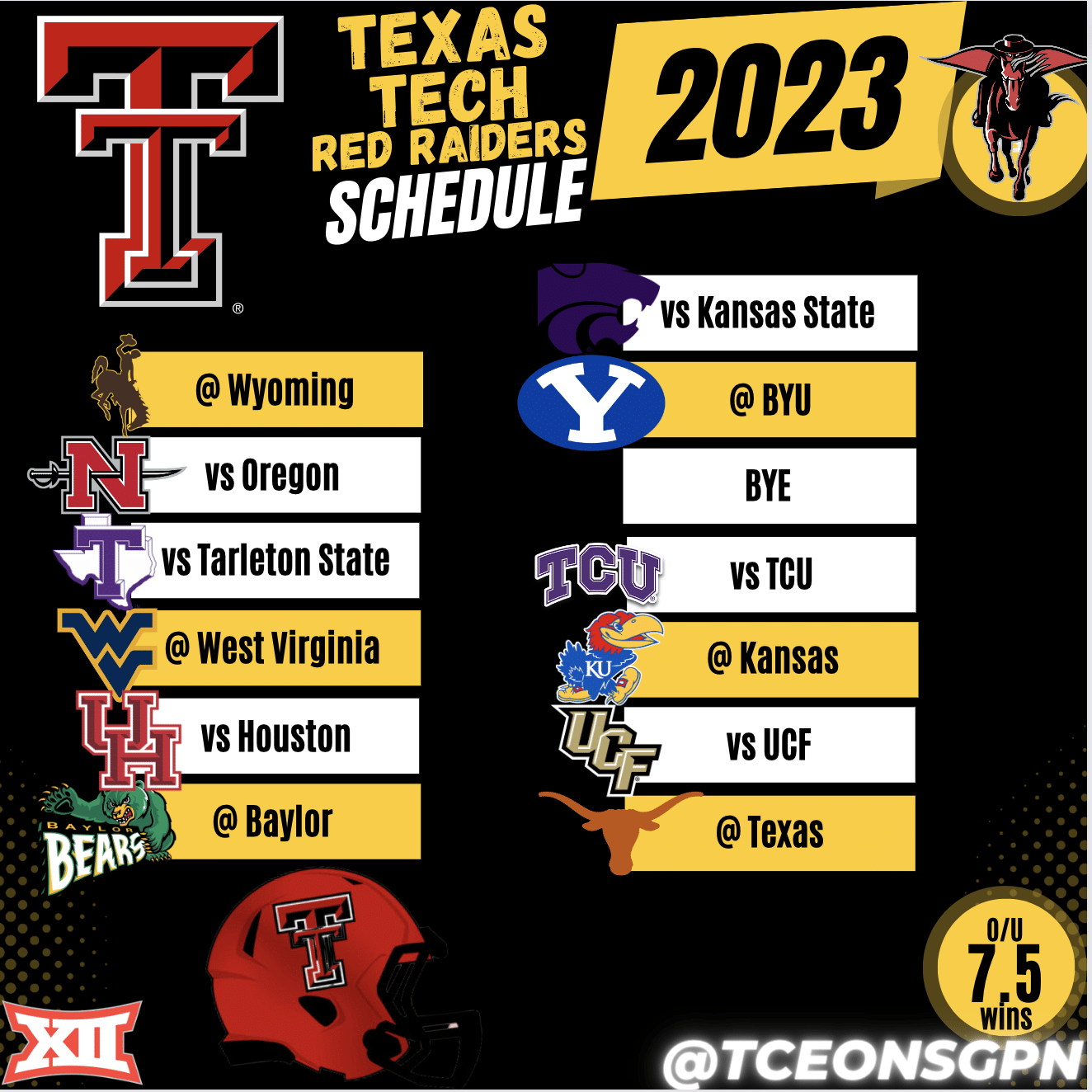 Texas Tech Red Raiders 2023 Football Schedule