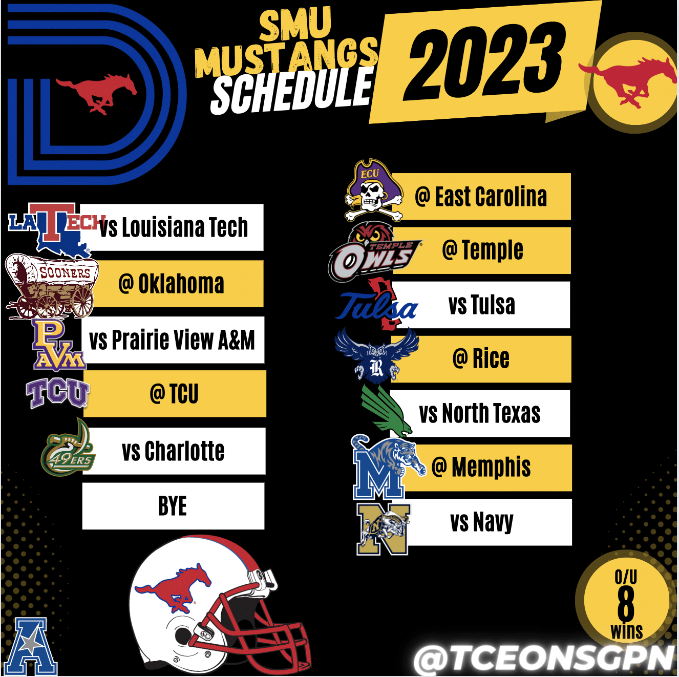 SMU Mustangs 2023 Football Schedule