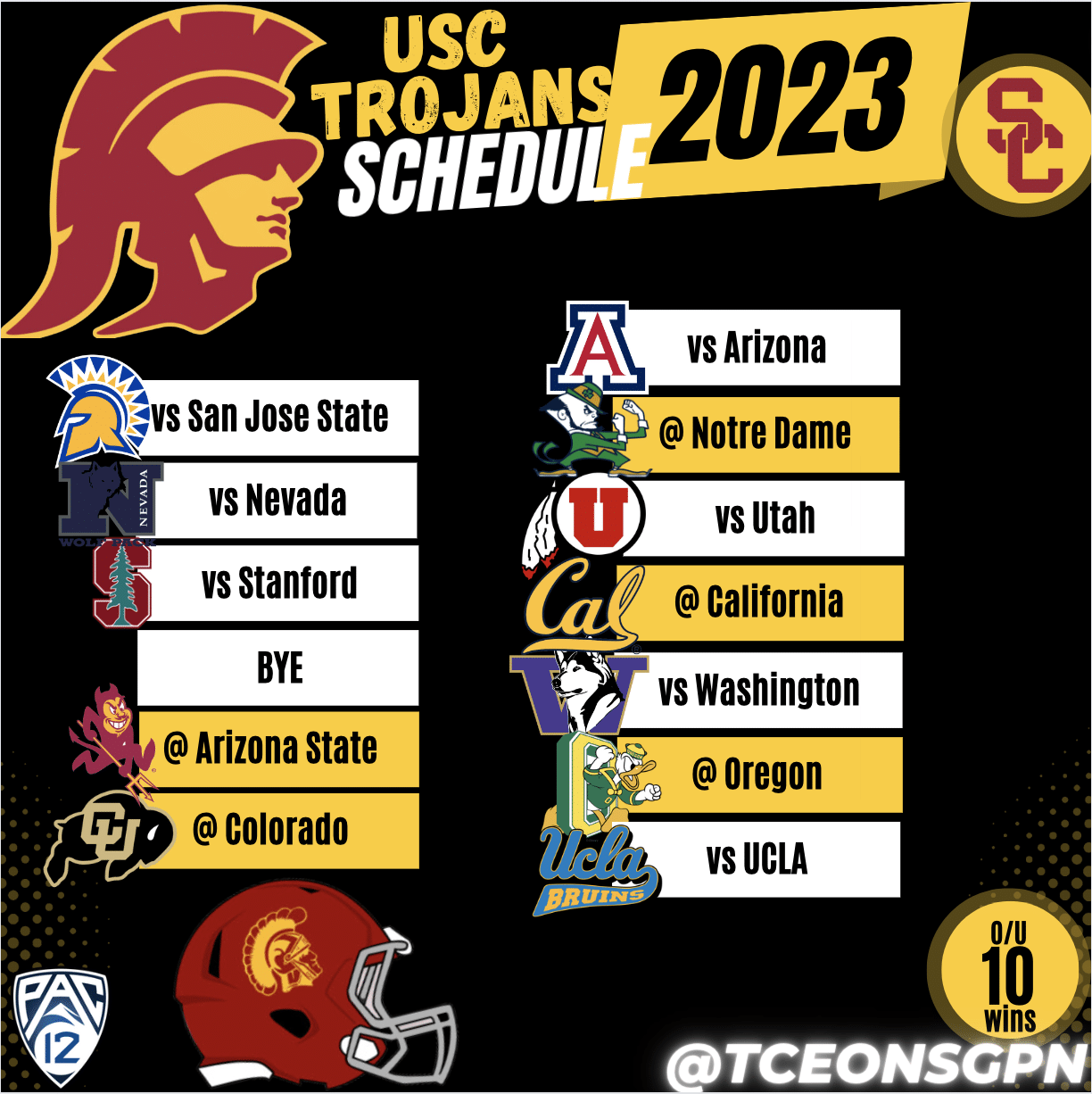 USC Trojans Football 2023 Schedule