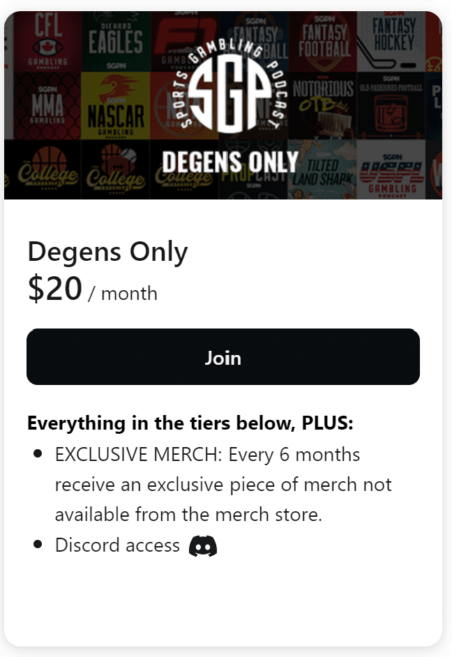 SGPN Patreon Level: Degens Only