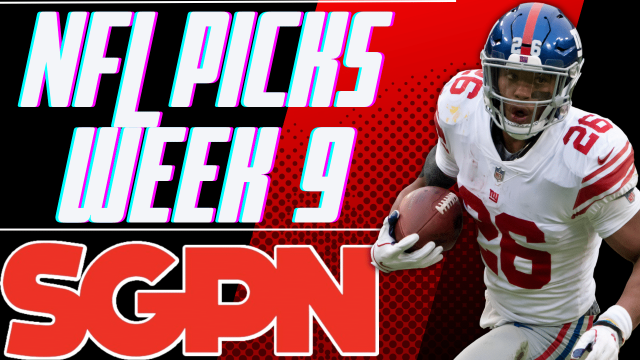 Week 9 NFL Picks - SGPN - Saquan Barkley Image