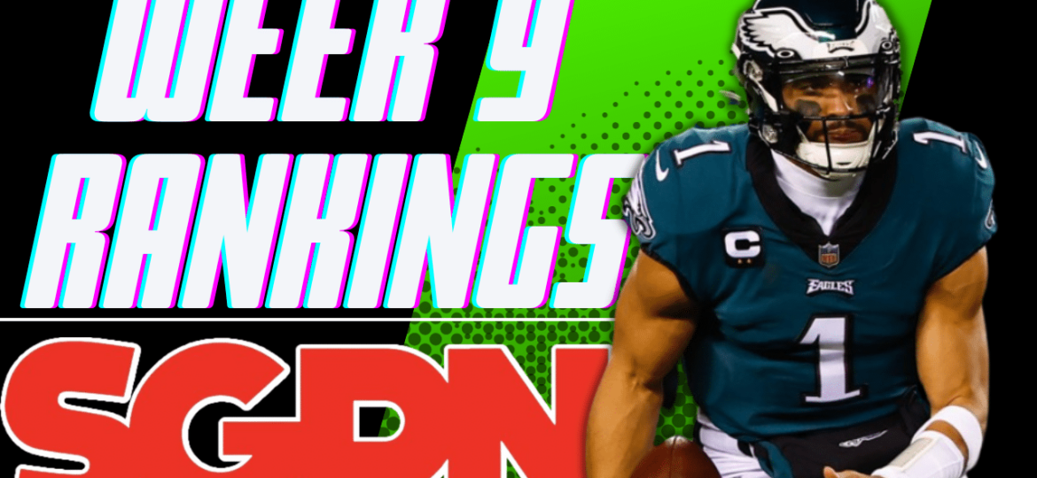 week 9 Fantasy Football Rankings