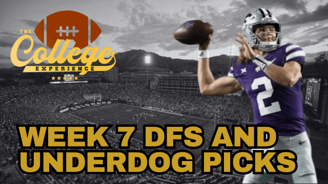 Week 7 College Football DFS, Props & Underdog Fantasy Picks | The College Football Experience (Ep. 1790)