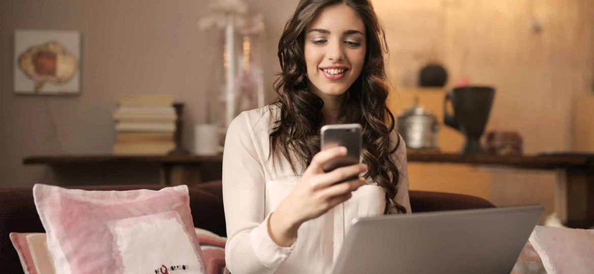 woman using cellphone