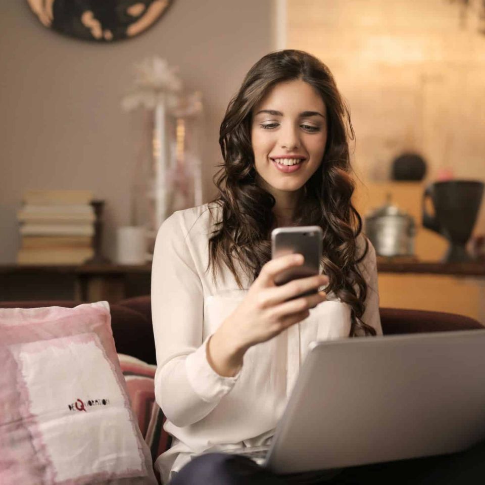 woman using cellphone