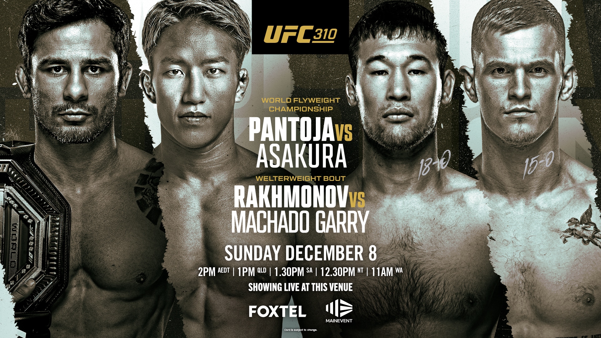 MMA Parlay Pick of the Week: UFC 310