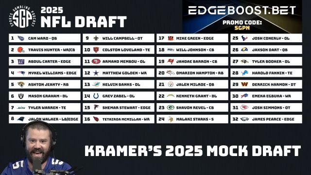 2025 NFL Mock Draft from Ryan Kramer of the Sports Gambling Podcast