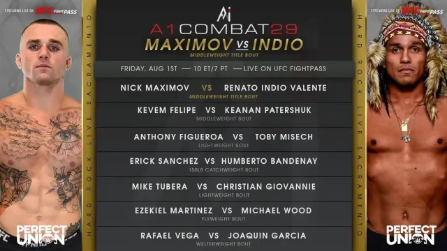 Urijah Faber A1 Combat 29 is our regional show of record this week. Come check out regional mma to make some picks, predictions & bets
