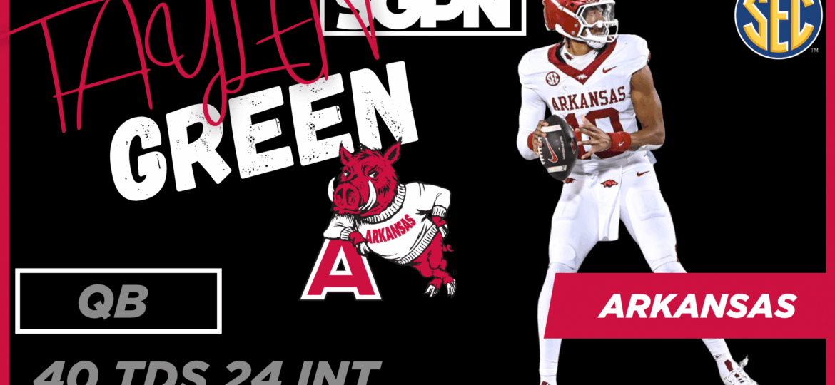 TAYLEN GREEN ARKANSAS | Underdog Fantasy college football
