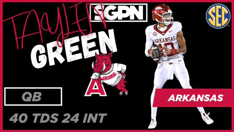 TAYLEN GREEN ARKANSAS | Underdog Fantasy college football