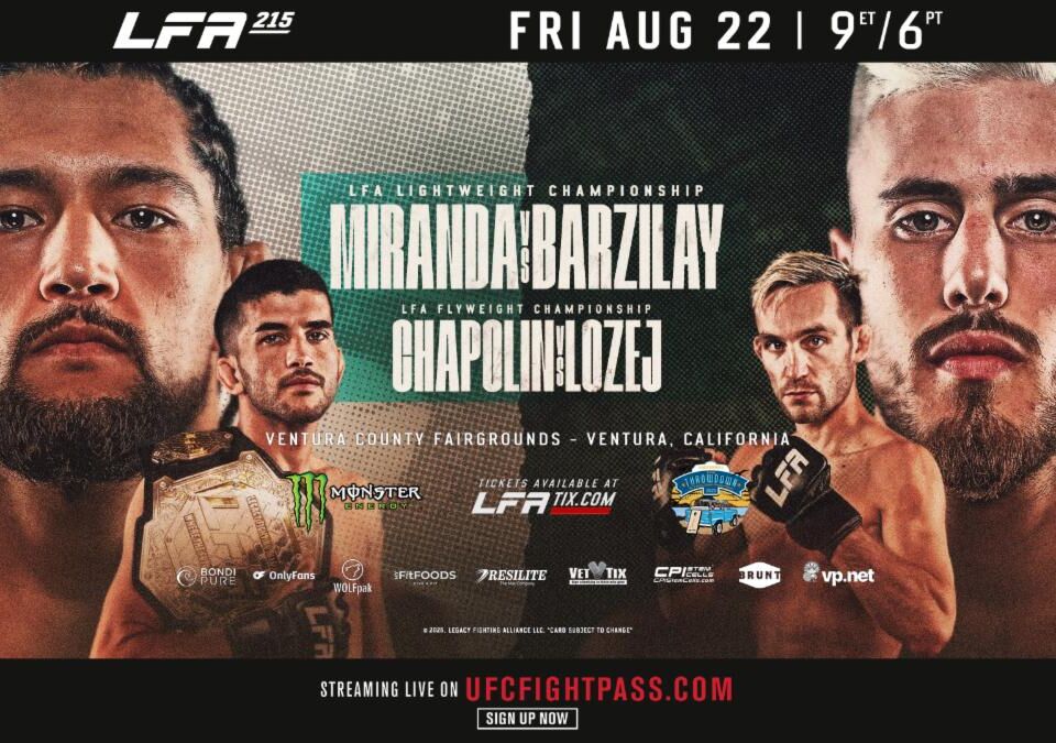 LFA 215 is our regional show of record this week. Come check out regional mma to make some picks, predictions & bets
