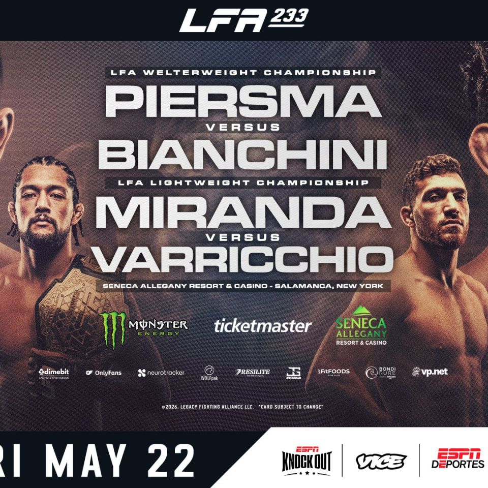 LFA 233 is our regional show of record this week. Come check out regional mma to make some picks, predictions & bet