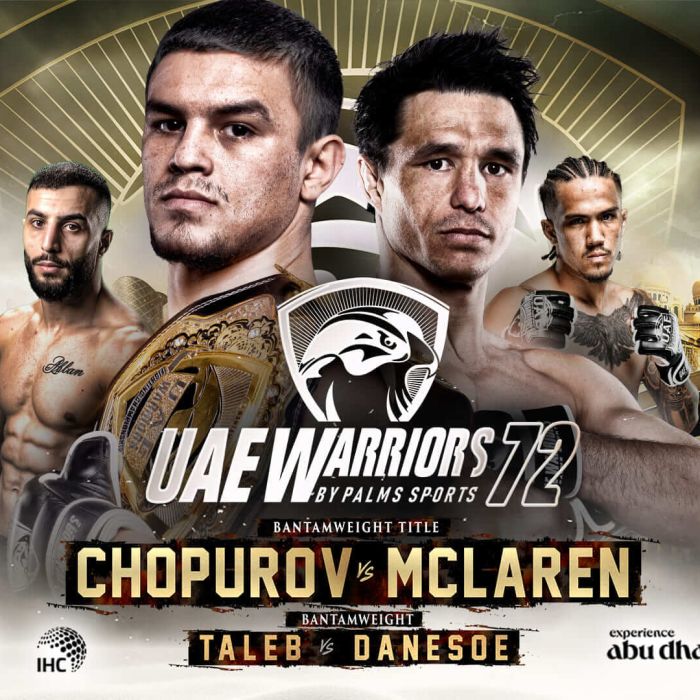 UAE Warriors 72 is our regional show of record this week. Come check out regional mma to make some picks, predictions & bet