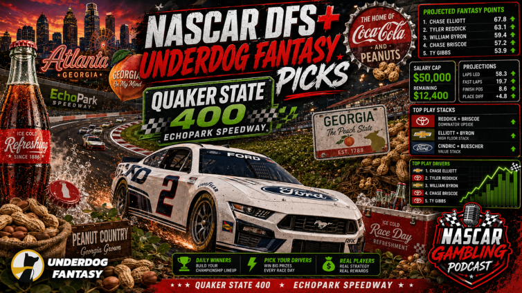 Quaker State 400 DFS Picks 2026 I NASCAR Gambling Podcast (Ep. 830)
