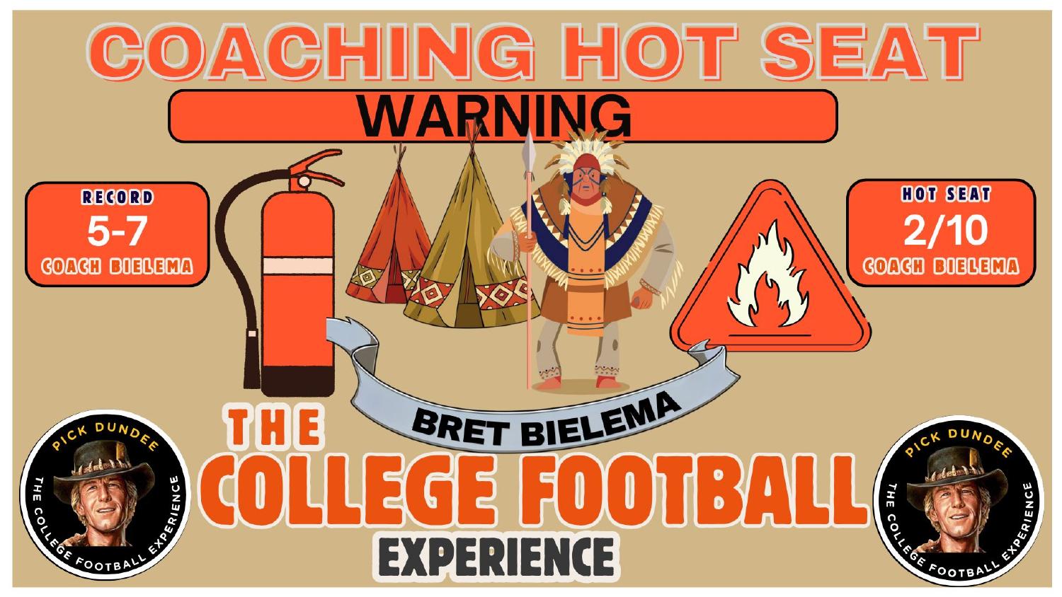 Bret Bielema Illinois coaching hot seat rating 2 out of 10 entering the 2026 season