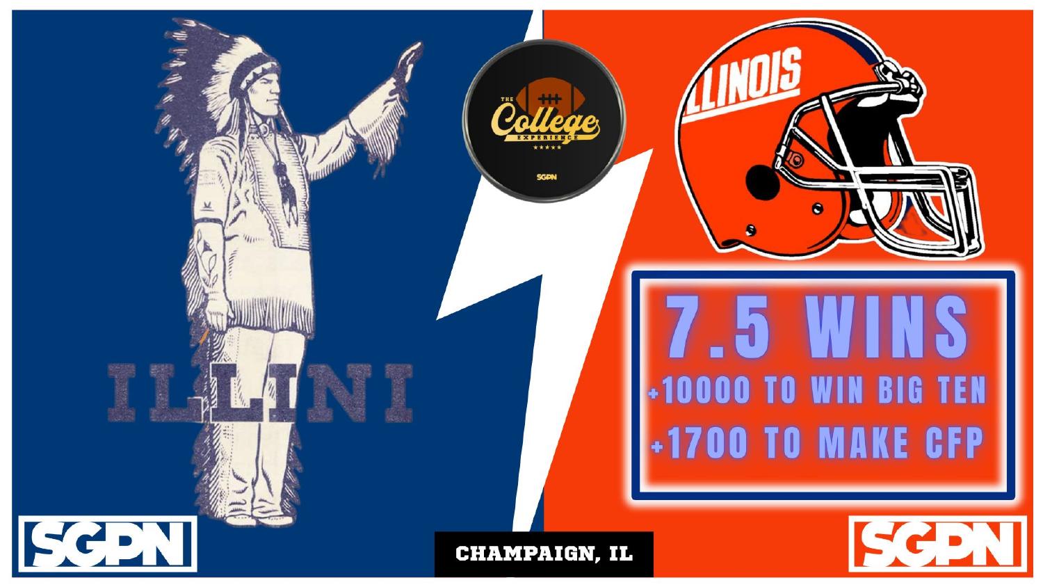 Illinois 2026 preview win total set at 7.5 with plus 10000 Big Ten and plus 1700 College Football Playoff odds