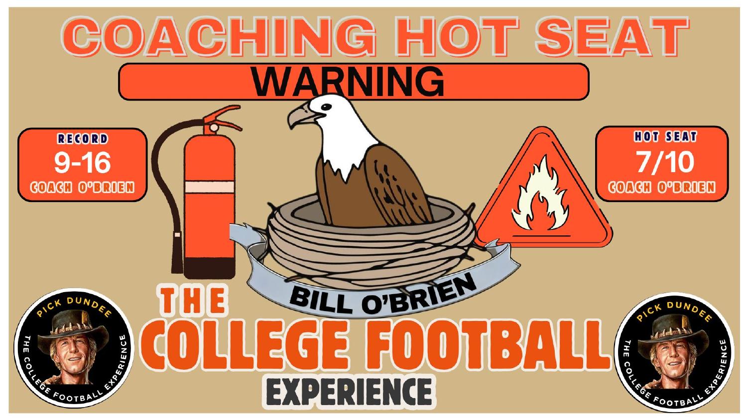 Bill O'Brien Boston College Coaching Hot Seat Bill O'Brien Boston College coaching hot seat rating 7 out of 10 on a 9-16 record