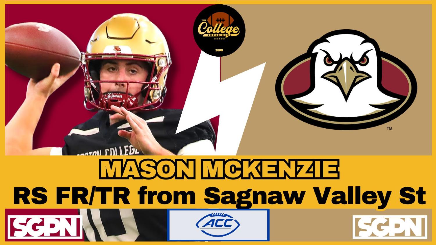 Boston College Eagles Quarterback Mason McKenzie Boston College Eagles quarterback Mason McKenzie, a redshirt freshman transfer from Saginaw Valley State