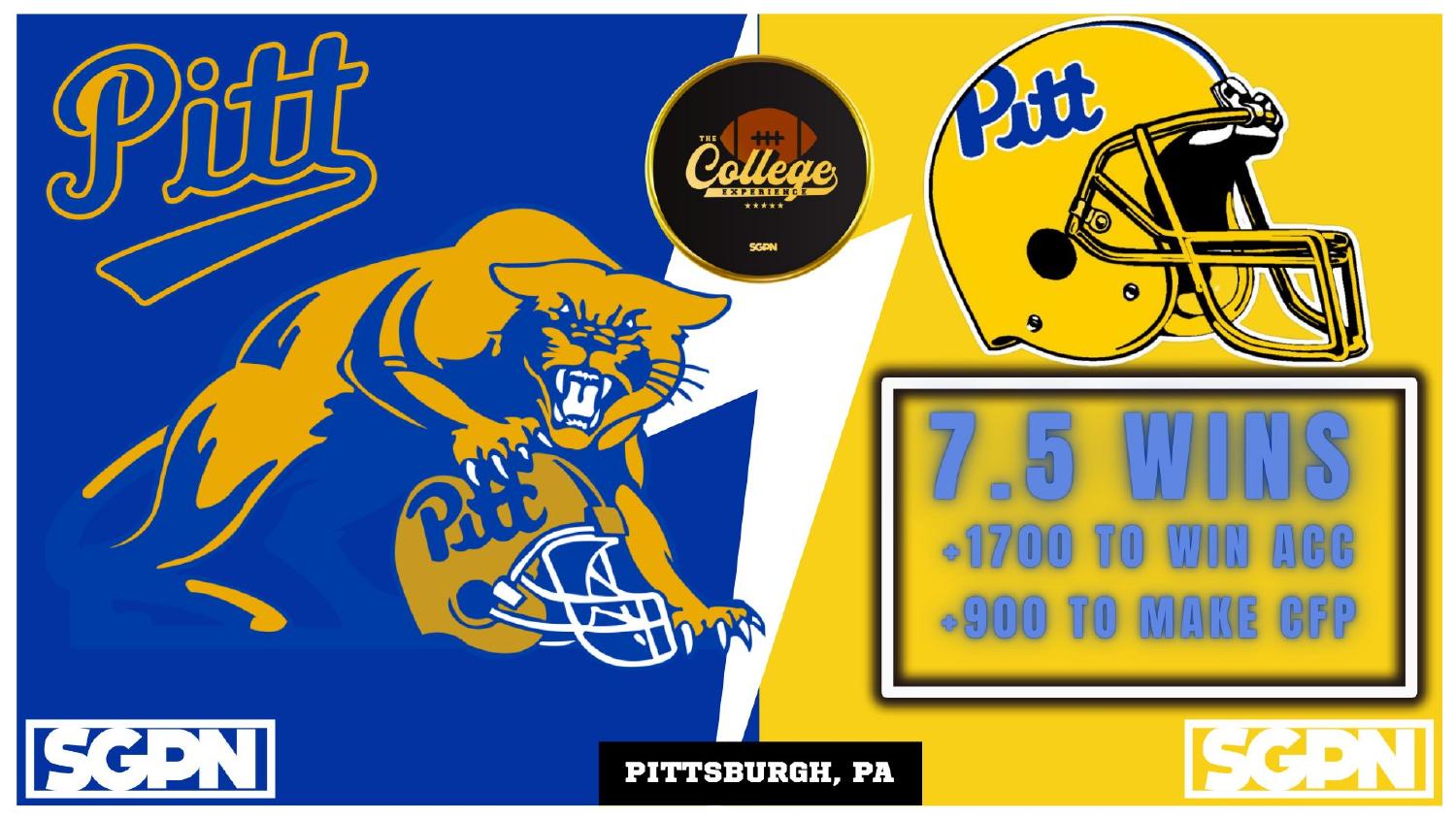 Pittsburgh Panthers 2026 Win Total Pittsburgh Panthers 2026 preview win total set at 7.5 with plus 1700 ACC and plus 900 College Football Playoff odds