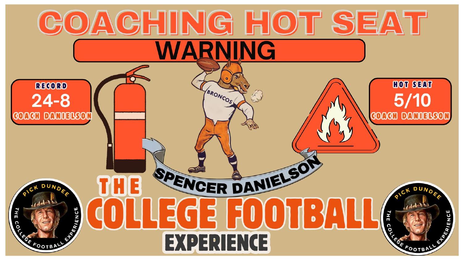Spencer Danielson Boise State Coaching Hot Seat Boise State Broncos 2026 preview: Spencer Danielson coaching hot seat rated 5 out of 10 on a 24-8 record