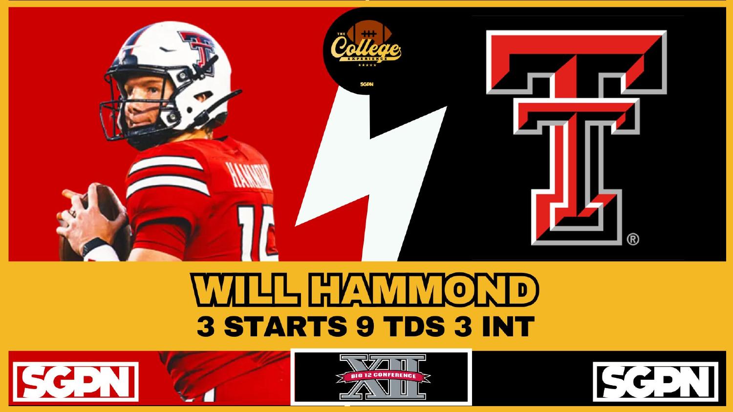 Texas Tech Red Raiders Quarterback Will Hammond Texas Tech Red Raiders quarterback Will Hammond entering 2026 after 9 touchdowns in three starts
