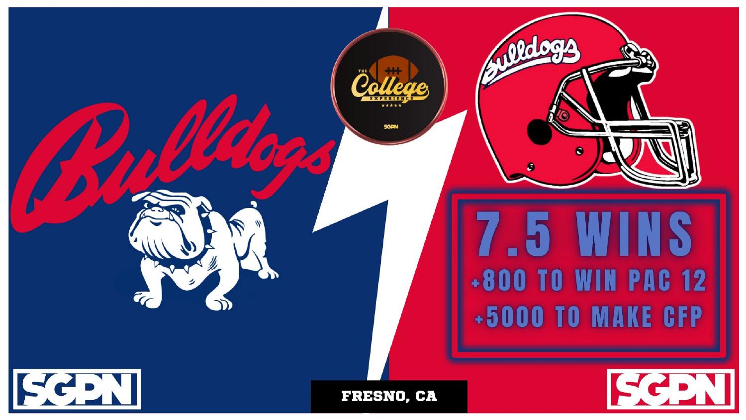 Fresno State Bulldogs 2026 Win Total Fresno State Bulldogs 2026 preview win total set at 7.5 with plus 800 Pac-12 and plus 5000 College Football Playoff odds