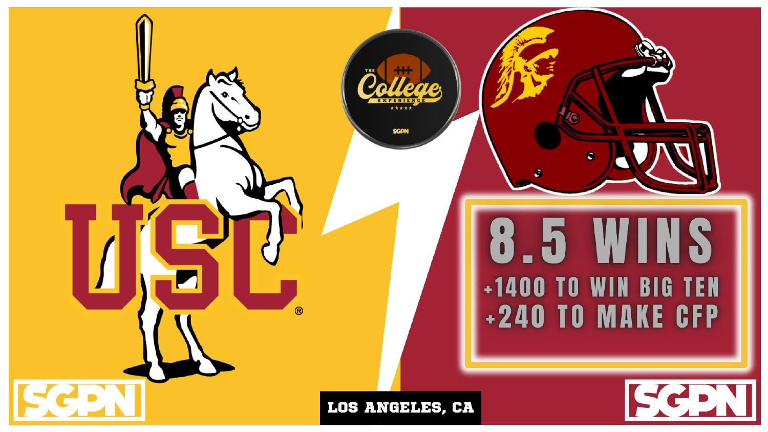USC Trojans 2026 win total set at 8.5 with plus 1400 Big Ten and plus 240 College Football Playoff odds