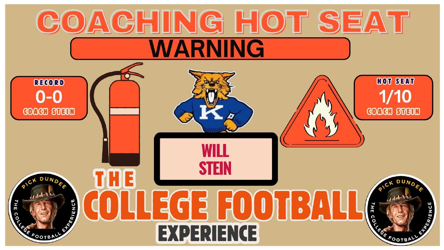 Will Stein Kentucky Coaching Hot Seat New Kentucky head coach Will Stein rated a 1 out of 10 hot seat entering his first season in Lexington