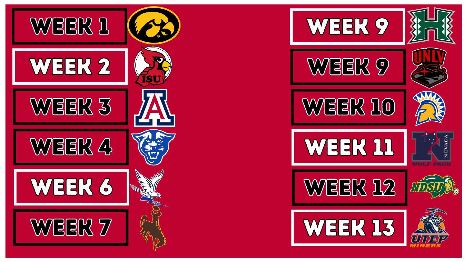 Northern Illinois Huskies 2026 Schedule Northern Illinois Huskies 2026 Mountain West schedule week by week breakdown