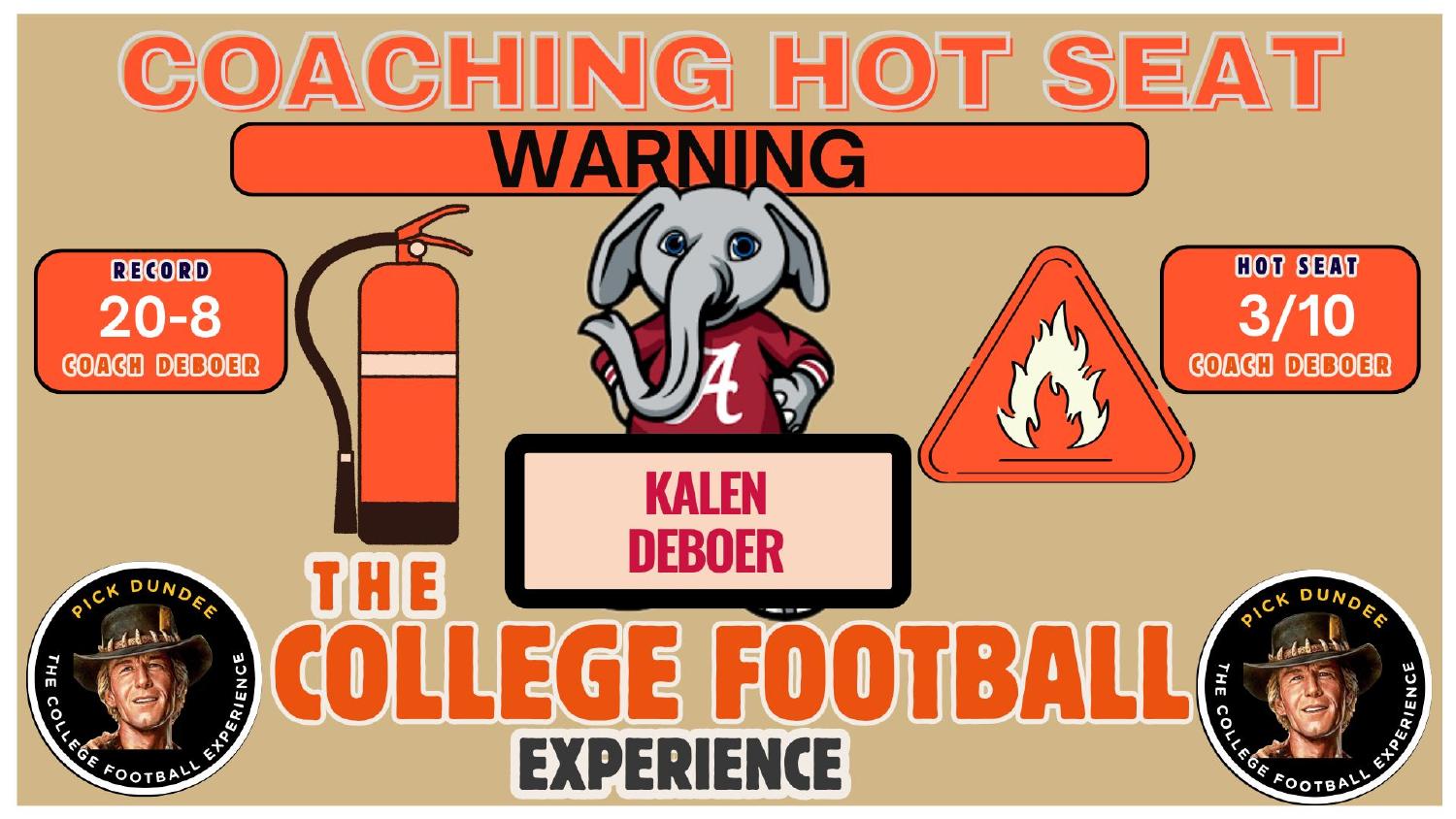 Kalen DeBoer Alabama coaching hot seat rating 3 out of 10 after a 20-8 start