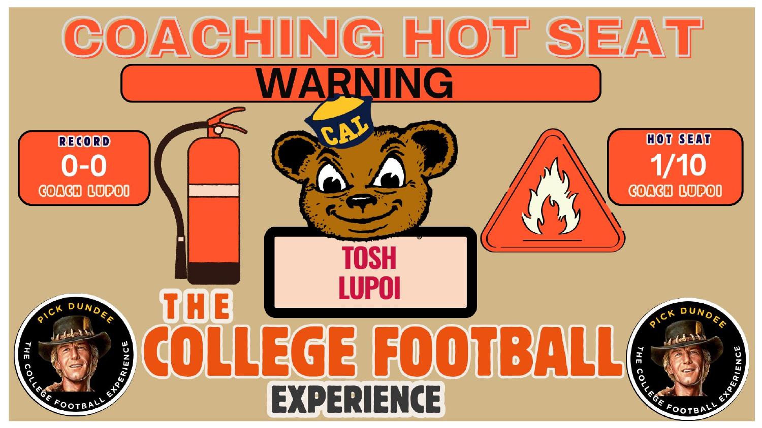 Tosh Lupoi California Golden Bears Coaching Hot Seat Tosh Lupoi California Golden Bears coaching hot seat rating 1 out of 10 in year one