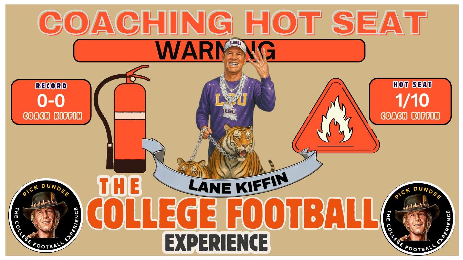 Lane Kiffin LSU Coaching Hot Seat Lane Kiffin LSU coaching hot seat rated 1 out of 10 entering his first year at 0-0