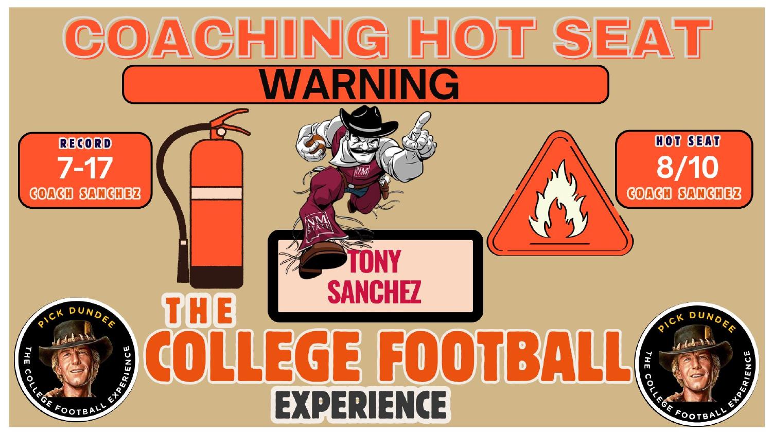 Tony Sanchez New Mexico State Coaching Hot Seat Tony Sanchez New Mexico State Aggies coaching hot seat rating 8 out of 10 after a 7-17 record