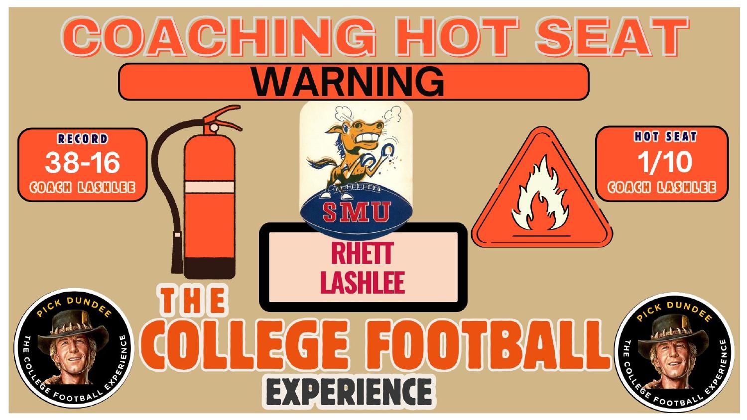 Rhett Lashlee SMU Coaching Hot Seat Rhett Lashlee SMU coaching hot seat rating 1 out of 10 after a 38-16 run in Dallas