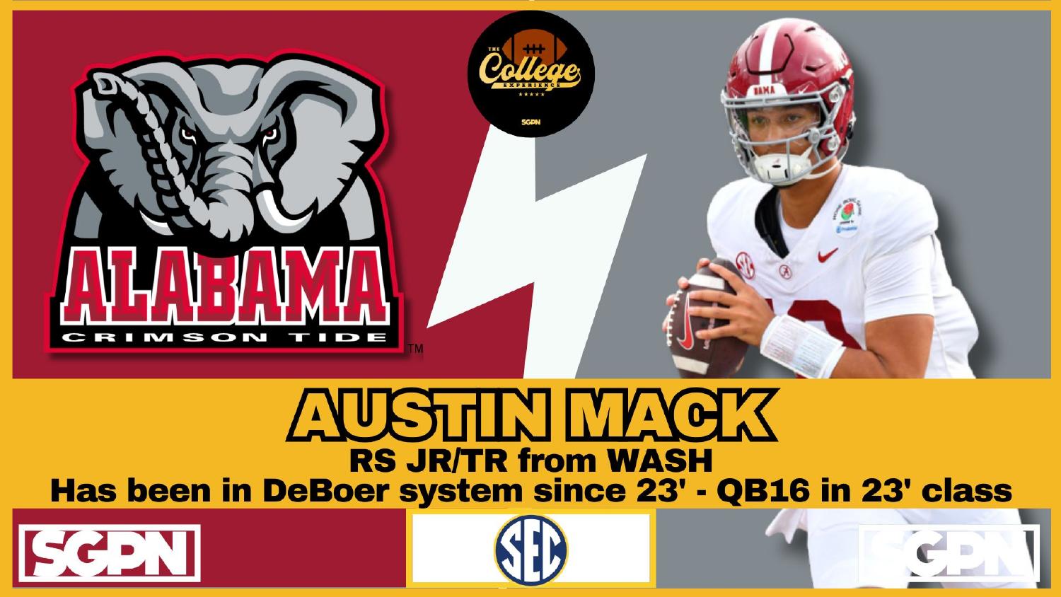 Austin Mack Alabama quarterback competing with Keelon Russell to start in 2026