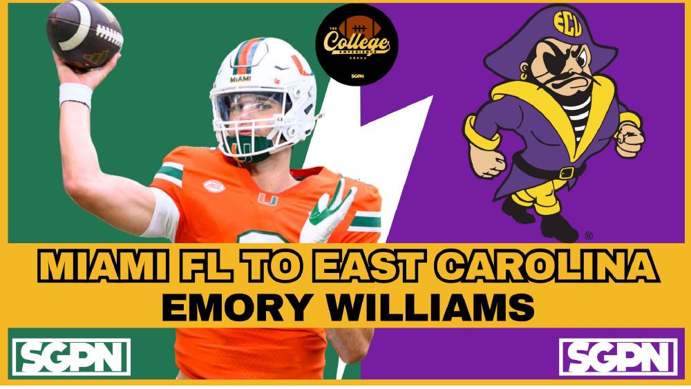 Emory Williams East Carolina Quarterback Emory Williams Miami transfer competing for the East Carolina Pirates starting quarterback job